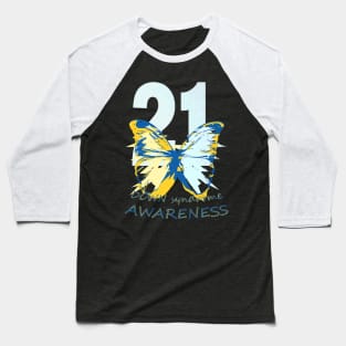 Down Syndrome Butterfly Baseball T-Shirt